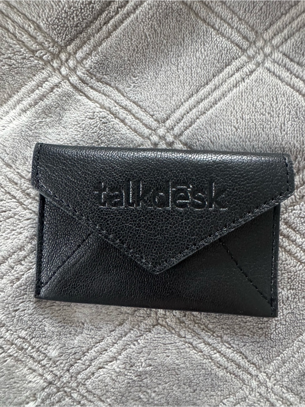 Talkdesk Real Black Leather Card Holder Wallet